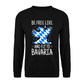 Drapeau bavarois d’occasion Look Drapeau bavarois Vintage - Sweat-shirt Unisexe - noir - Devant - Alina (178cm) & Michal (187cm)