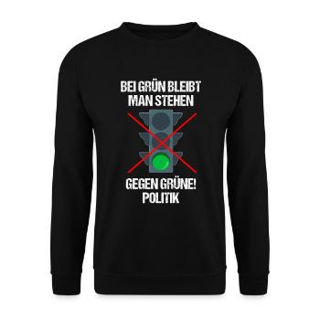 gegen Grüne Politik Grün Geschenk - Unisex Pullover - Schwarz - Vorne - Alina (178cm) & Michal (187cm)