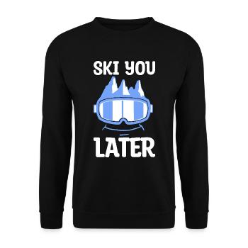 Ski Snowboard Snowboarder Spruch Geschenk - Unisex Pullover - Schwarz - Vorne - Alina (178cm) & Michal (187cm)
