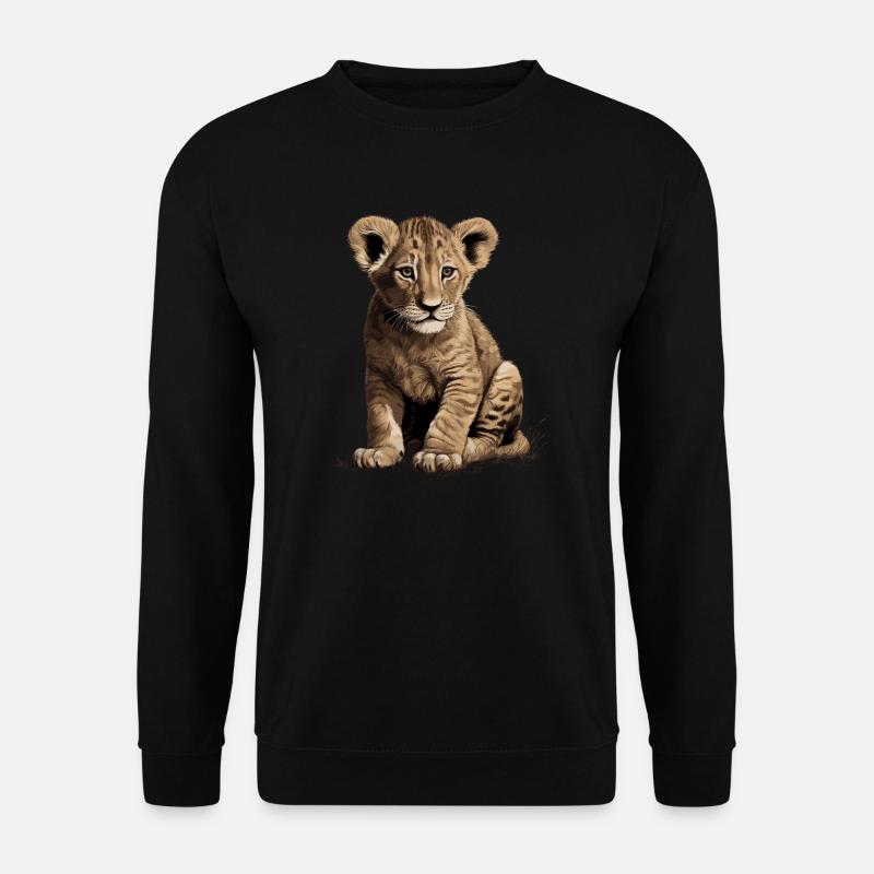 Baby Löwe Wildkatze - Unisex Pullover - Schwarz