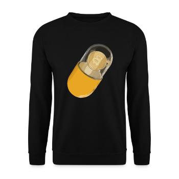 Bitcoin BTC Crypto Blockchain Coin d’échange de pièces - Sweat-shirt Unisexe - noir - Devant - Alina (178cm) & Michal (187cm)
