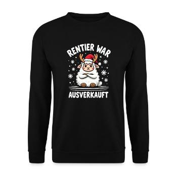 Rentier war ausverkauft Schaf - Unisex Pullover - Schwarz - Vorne - Alina (178cm) & Michal (187cm)