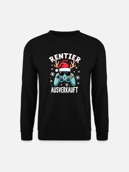 Rentier war ausverkauft gamer - Unisex Pullover - Schwarz