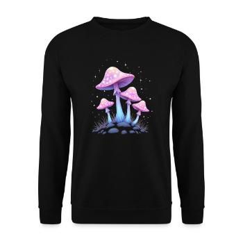Magic Mushrooms - Mystical Forest Art - Unisex Sweatshirt - black - Front - Alina (178cm) & Michal (187cm)