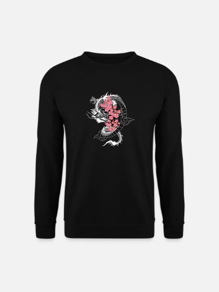 Dragon japonais cerisier fleur arbre Sakura arbre - Sweat-shirt Unisexe - noir