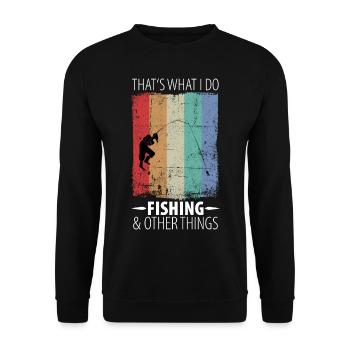 Pêche pêche pêche hommes hommes père - Sweat-shirt Unisexe - noir - Devant - Alina (178cm) & Michal (187cm)