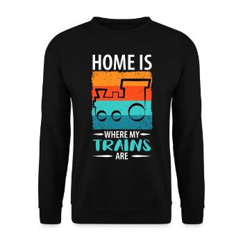 Train Railway Railway Trains Train drivers - Unisex Sweatshirt - black - Front - Alina (178cm) & Michal (187cm)