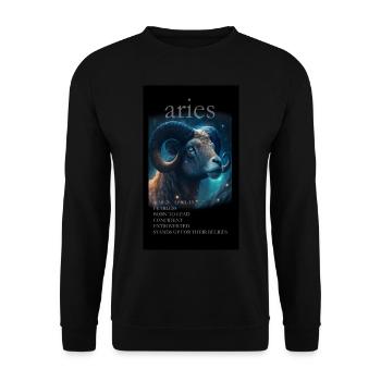 ARIES - Unisex Sweatshirt - black - Front - Alina (178cm) & Michal (187cm)