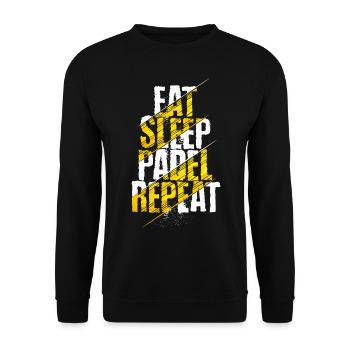 Manger Dormir Padel Répéter Padel écrit Padel spirituel - Sweat-shirt Unisexe - noir - Devant - Alina (178cm) & Michal (187cm)