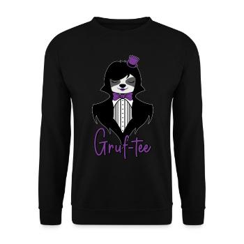 Gruf-Tee Goth Sloth Grufti Gothic Faultier Gruftee - Unisex Pullover - Schwarz - Vorne - Alina (178cm) & Michal (187cm)