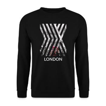 Londres Union Jack Holiday City Red Bus GB Royaume-Uni - Sweat-shirt Unisexe - noir - Devant - Alina (178cm) & Michal (187cm)