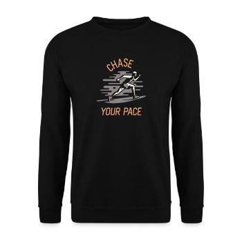 Chase Your Pace Running Design - Unisex Sweatshirt - black - Front - Alina (178cm) & Michal (187cm)