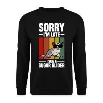 Fliegendes Eichhörnchen | Haustier Tier Geschenke - Unisex Pullover - Schwarz - Vorne - Alina (178cm) & Michal (187cm)