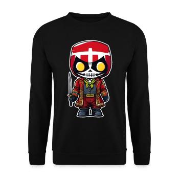 Niedliche Horror Gothik Voodoo Puppe - Unisex Pullover - Schwarz - Vorne - Alina (178cm) & Michal (187cm)