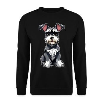 Cute little schnauzer dog - Unisex Sweatshirt - black - Front - Alina (178cm) & Michal (187cm)