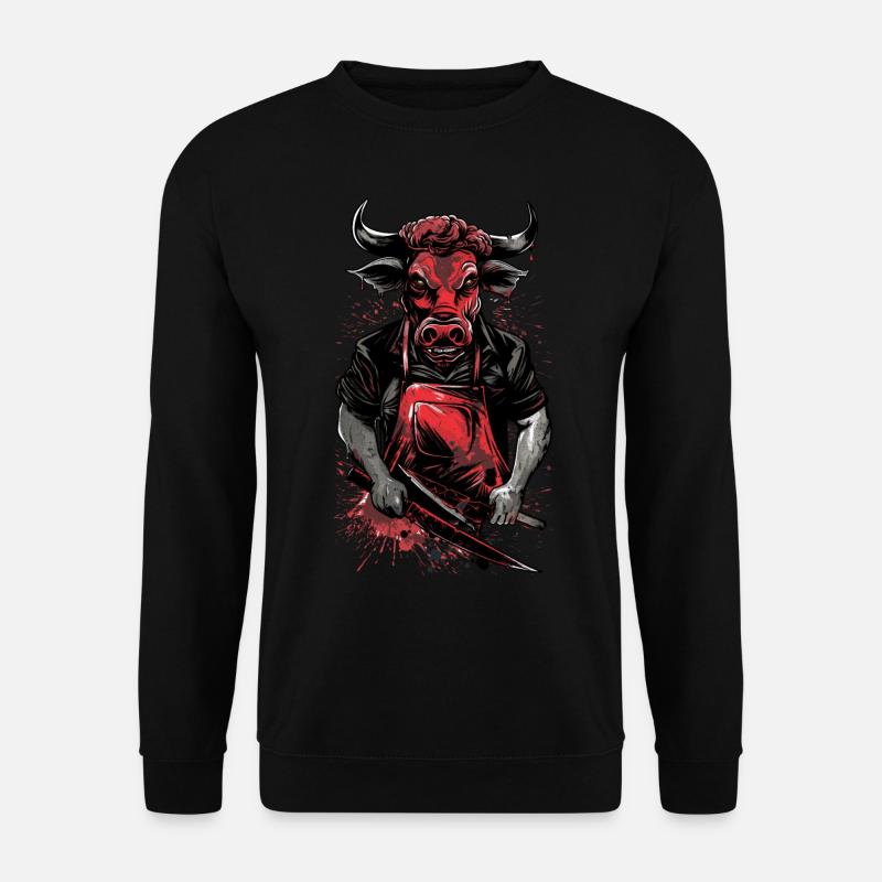 Kuh Rind Bulle BBQ Slaughterhouse - Unisex Pullover - Schwarz