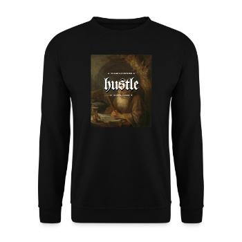 Bouscule-toi dormir comme si tu étais riche Je suis debout comme si j’étais - Sweat-shirt Unisexe - noir - Devant - Alina (178cm) & Michal (187cm)