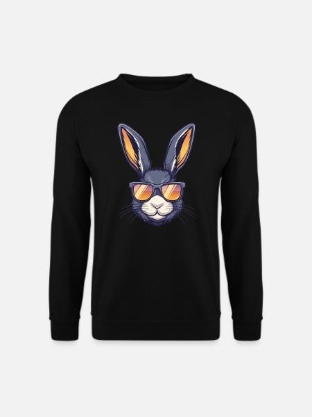 Bunny with sunglasses - Unisex Sweatshirt - black