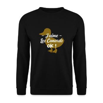 J'aime les canards Ok ! - Sweat-shirt Unisexe - noir - Devant - Alina (178cm) & Michal (187cm)
