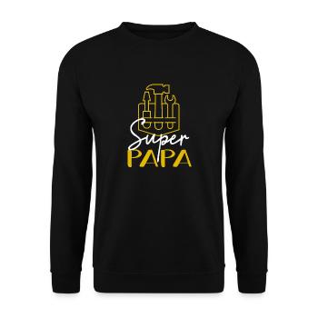 Super Papy Bricoleur - Sweat-shirt Unisexe - noir - Devant - Alina (178cm) & Michal (187cm)