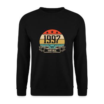 1997 Vintage Geburtstag Retro Classic - Unisex Pullover - Schwarz - Vorne - Alina (178cm) & Michal (187cm)