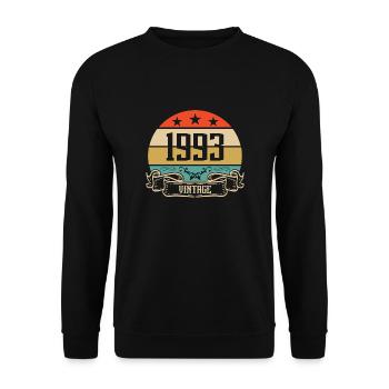 1993 Vintage Birthday Retro Classic - Unisex Sweatshirt - black - Front - Alina (178cm) & Michal (187cm)