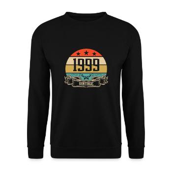 1999 Vintage Birthday Retro Classic - Sweat-shirt Unisexe - noir - Devant - Alina (178cm) & Michal (187cm)