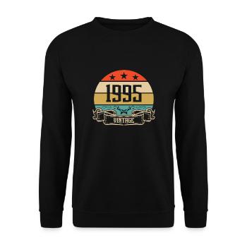 1995 Vintage Geburtstag Retro Classic - Unisex Pullover - Schwarz - Vorne - Alina (178cm) & Michal (187cm)