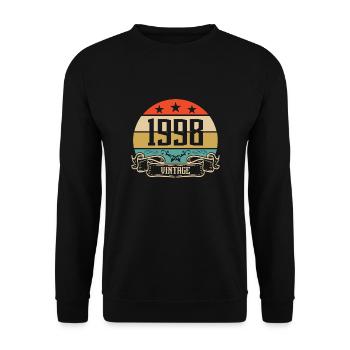 1998 Vintage Birthday Retro Classic - Sweat-shirt Unisexe - noir - Devant - Alina (178cm) & Michal (187cm)