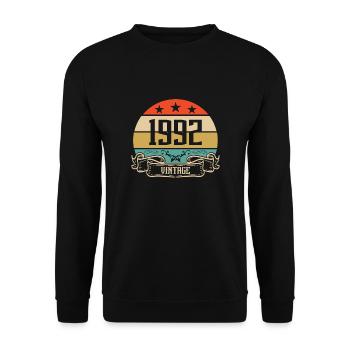 1992 Vintage Birthday Retro Classic - Sweat-shirt Unisexe - noir - Devant - Alina (178cm) & Michal (187cm)