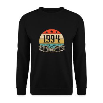 1994 Vintage Geburtstag Retro Classic - Unisex Pullover - Schwarz - Vorne - Alina (178cm) & Michal (187cm)