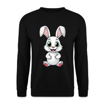 Funny cute bunny - Unisex Sweatshirt - black - Front - Alina (178cm) & Michal (187cm)