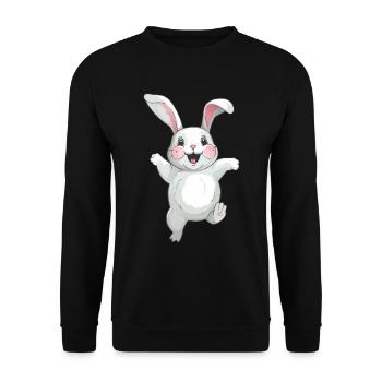 Süßer Hase - Unisex Pullover - Schwarz - Vorne - Alina (178cm) & Michal (187cm)