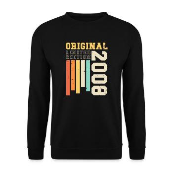 Original 2008 Vintage Rétro Cadeau d’anniversaire - Sweat-shirt Unisexe - noir - Devant - Alina (178cm) & Michal (187cm)