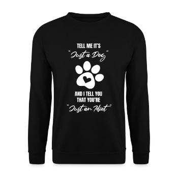 Hund Gassi gehen Hundeplatz Hundetrainer Pfote Wau - Unisex Pullover - Schwarz - Vorne - Alina (178cm) & Michal (187cm)