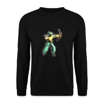 Gebühr Bogen hell glühend - Unisex Pullover - Schwarz - Vorne - Alina (178cm) & Michal (187cm)