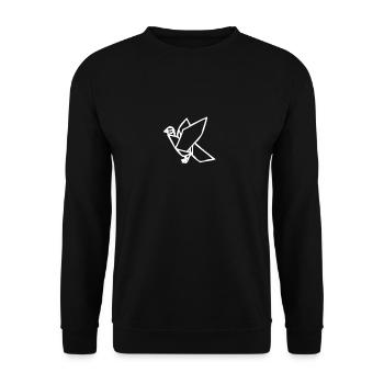 Dove origami peace religion gift idea animal - Unisex Sweatshirt - black - Front - Alina (178cm) & Michal (187cm)