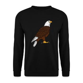 Adler - Unisex Pullover - Schwarz - Vorne - Alina (178cm) & Michal (187cm)