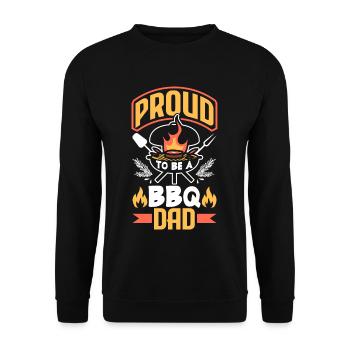 Fier d’être BBQ Papa Fête des Pères Grill - Sweat-shirt Unisexe - noir - Devant - Alina (178cm) & Michal (187cm)