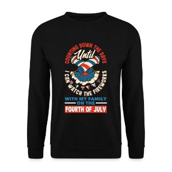 Counting down the days until I can watch fireworks - Unisex Sweatshirt - black - Front - Alina (178cm) & Michal (187cm)