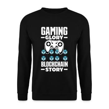 Cryptocurrency Rewards Gaming Blockchain Gamer - Unisex Sweatshirt - black - Front - Alina (178cm) & Michal (187cm)