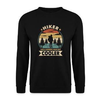 Hiker like a normal man but cooler - Unisex Sweatshirt - black - Front - Alina (178cm) & Michal (187cm)