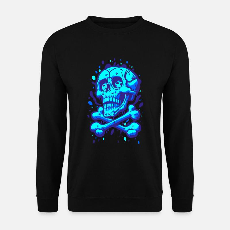 Graffiti Pirate Skull Blue - Unisex Sweatshirt - black