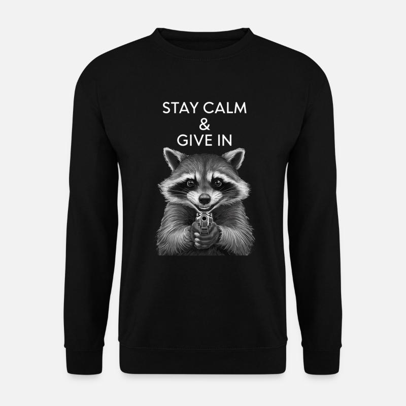 Meme Waschbär - Unisex Pullover - Schwarz