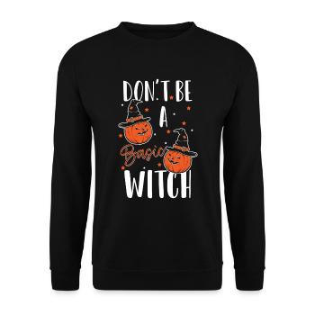 Hexe Magisch Spruch Hexen - Unisex Pullover - Schwarz - Vorne - Alina (178cm) & Michal (187cm)