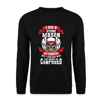 Stonemason Guild Master - Unisex Sweatshirt - black - Front - Alina (178cm) & Michal (187cm)