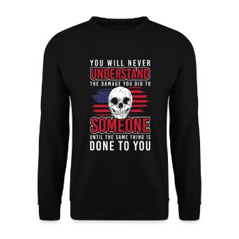 Fate Yoga Sarcasm Reaction - Unisex Sweatshirt - black - Front - Alina (178cm) & Michal (187cm)