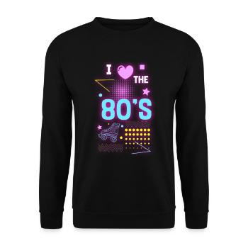 Luminous Colors Cool Nostalgia Party - Unisex Sweatshirt - black - Front - Alina (178cm) & Michal (187cm)