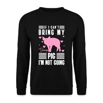 Teacup Pig Animal Lover - Unisex Sweatshirt - black - Front - Alina (178cm) & Michal (187cm)