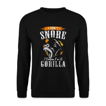 Gorilla Tier Dschungel Schimpanse - Unisex Pullover - Schwarz - Vorne - Alina (178cm) & Michal (187cm)